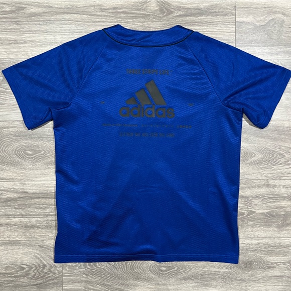 5/$7 💰 Adidas Athletic Baseball Jersey Mesh Button Shirt Royal Blue - Picture 5 of 16